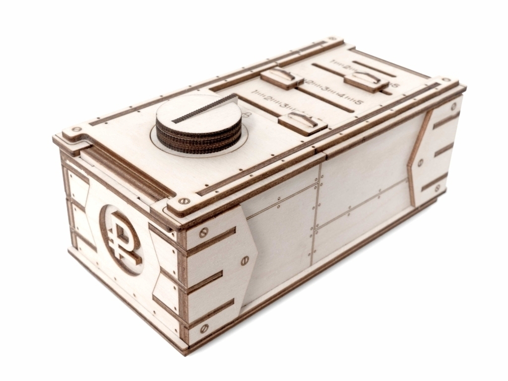 Конструктор 3D деревянный Lemmo Копилка-сейф