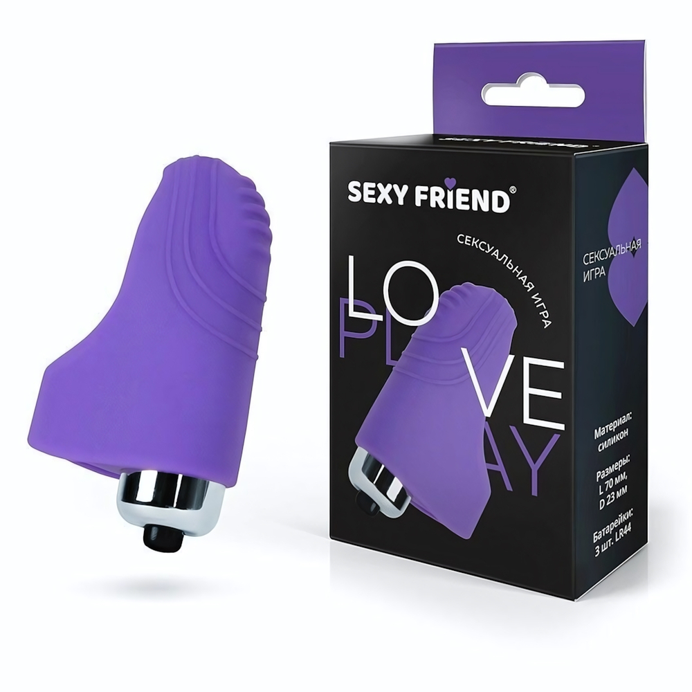 Фиолетовая вибронасадка на палец (Цвет: фиолетовый)