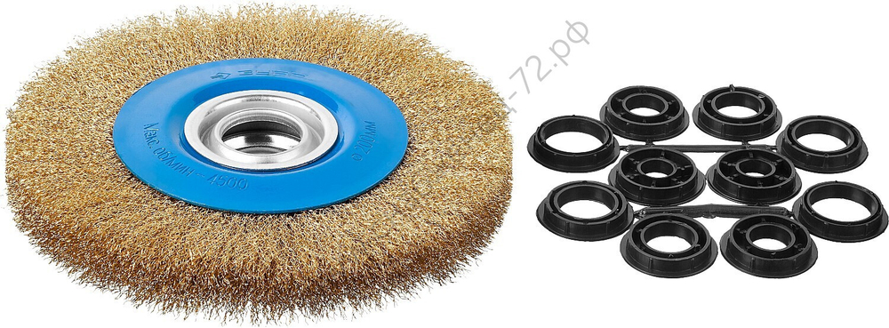 ЗУБР 200 мм, витая стальная латунированная проволока, 0.3 мм, Щетка дисковая, Профессионал (35186-200)