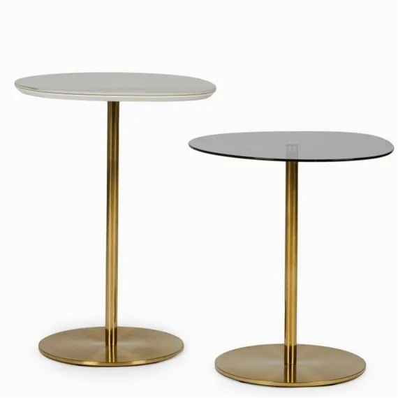 Сет из 2 кофейных столов Ostkant высота 54/44, стекло, металл