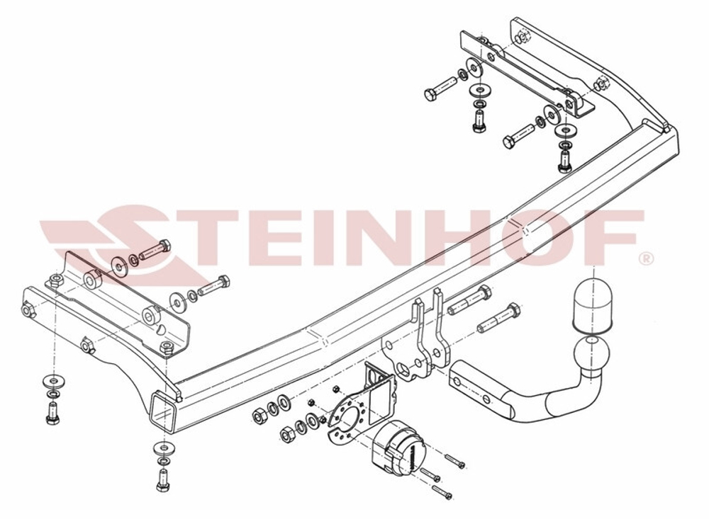 Фаркоп на Nissan Note E11 2006-2014 (паспорт и сертификат в комплекте)(без электрики) Steinhof.N-065