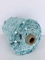 GLAMOUR хлопок, пайетки 240м/100гр цвет: ментоловый, зеркальные ментоловые пайетки. MP