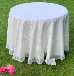 Скатерть 220 и 12 салфеток Palombella Valeria Contessa сливочные