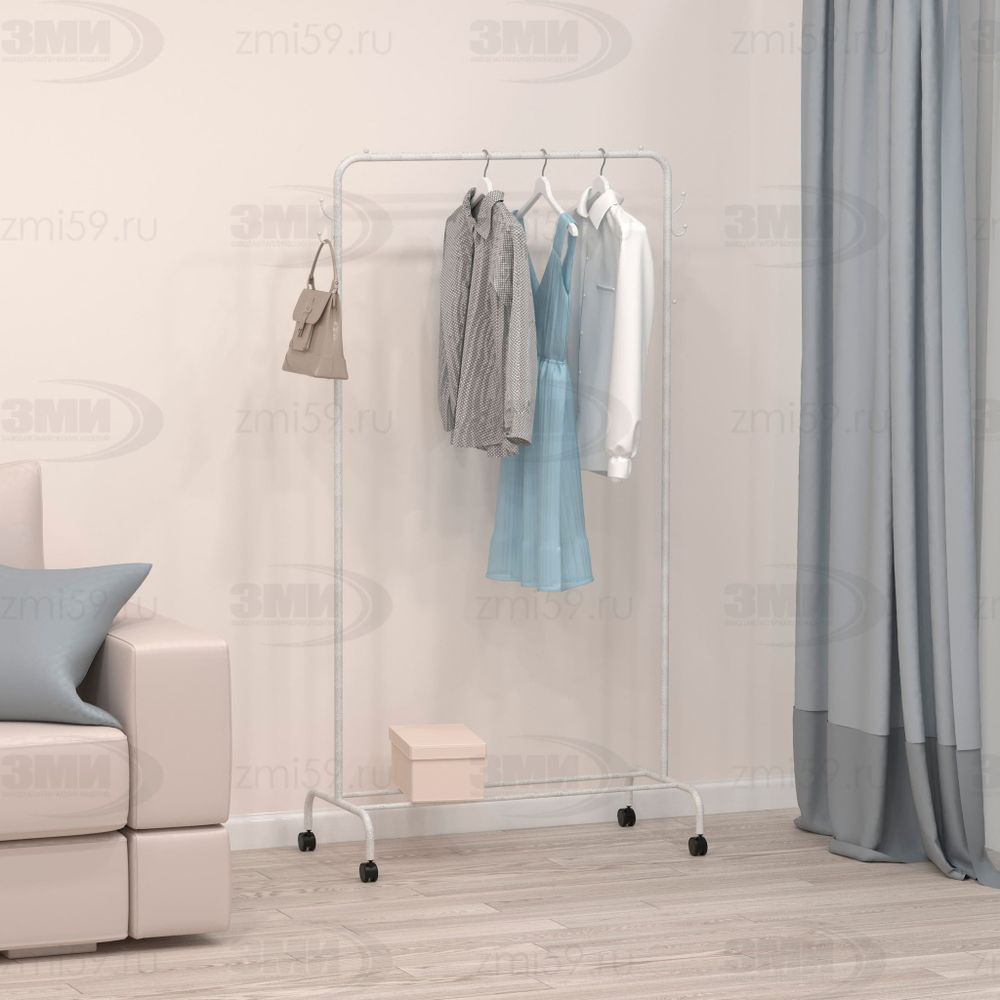 Вешалка гардеробная "Радуга 2" белое серебро, ЗМИ