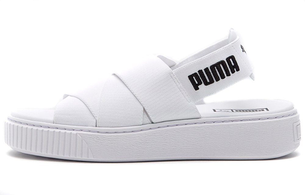 PUMA Platform Trace Sports Sandals "White Black" Women"s