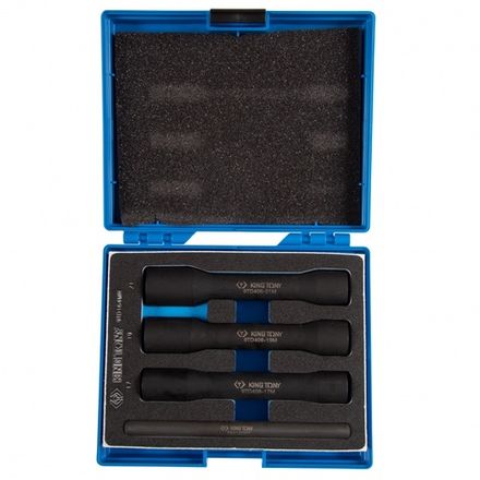 Цена на KING TONY (9TD164MR) Набор торцевых головок для поврежденных гаек и болтов, 17, 19, 21 мм, 4 предмета