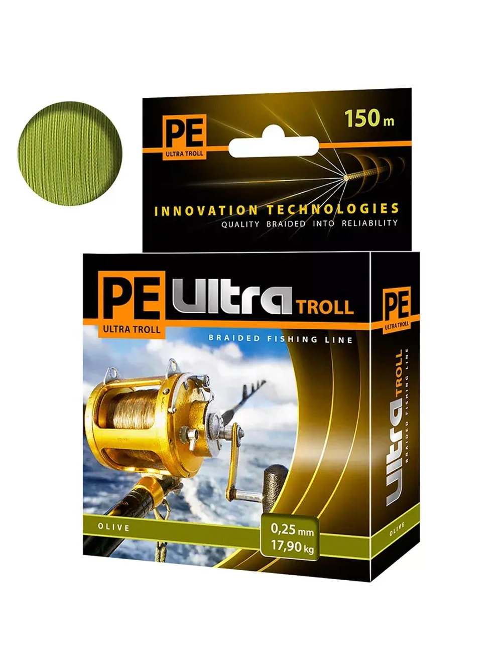 Плетеный шнур рыболовный TROLL Dark Green 0,18mm 150m