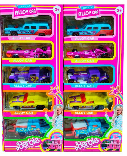 Набор металлических машинок Barbie 5в1