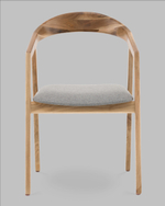 Стул Вудмилан каркас дерево цвет натуральный орех рогожка серый