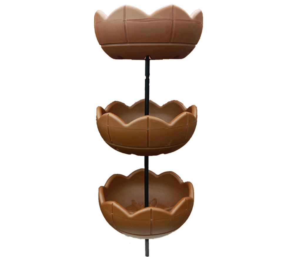 Садовый цветник Гейзер-3 с вазонами 600, терракотовый, высота 1750