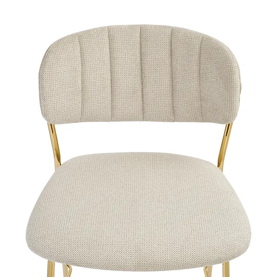 Полубарный стул Eirill, серый шенилл с золотыми ножками