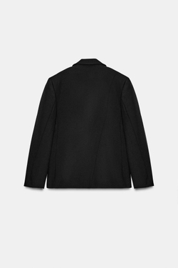 ZARA БЛЕЙЗЕР ИЗ 100% ШЕРСТИ — ZW COLLECTION LIMITED EDITION, ЧЕРНЫЙ