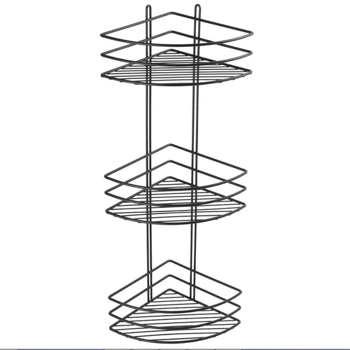 Полка корзина Fixsen угловая, трехэтажная, черная (FX-710B-3)