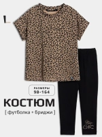 Костюм для девочки летний, футболка и бриджи