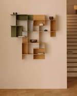 Модульный стеллаж Ina из МДФ с зелёным лаком 80 x 80 см