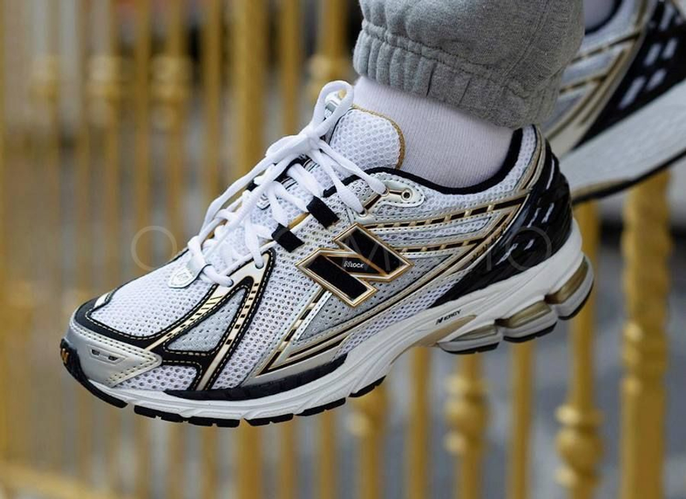 New Balance R White Metallic Gold