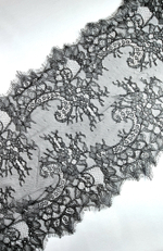 Кружево шантильи чёрное К552