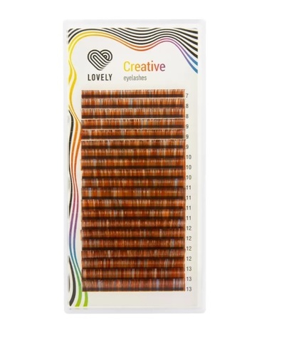 Ресницы колорированные Lovely (бордовые) №6 - 20 линий