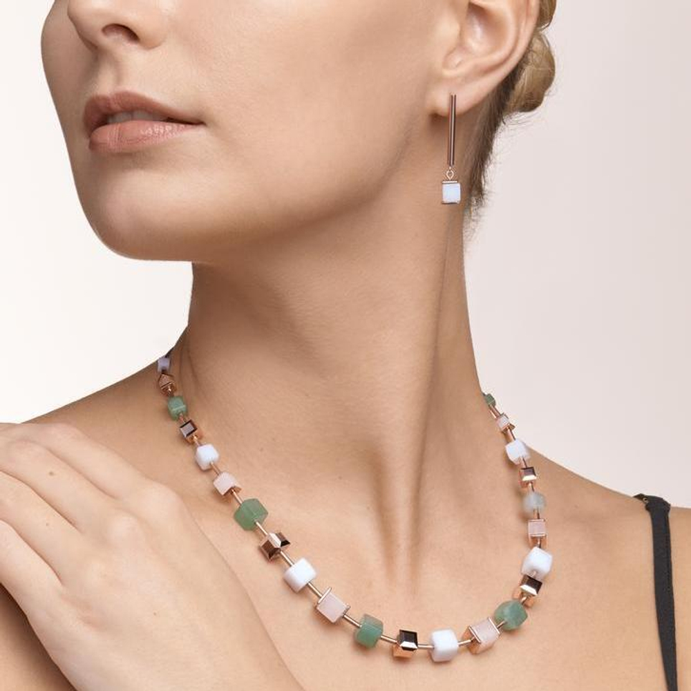 Колье Coeur de Lion Green Beige 5059/10-0510 цвет белый, зеленый