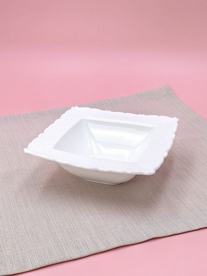 Тарелка глубокая с бортиком 16х5,5 см. квадратная, набор 4 шт. "Орнамент"