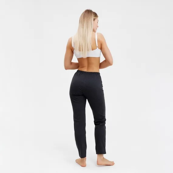 Брюки домашние женские, цвет тёмно-серый меланж, размер 44