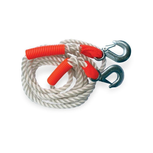 Трос буксировочный канат 3 т 4 м 2 крюка AVS KT-3000