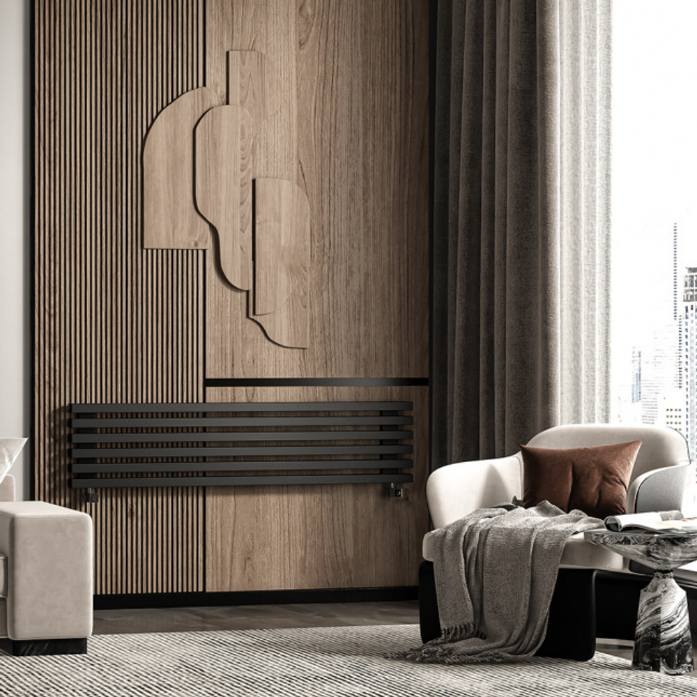 Радиатор WARMMET водяной настенный горизонтальный Luxe 60H (W) ГРАФИТ RAL7024