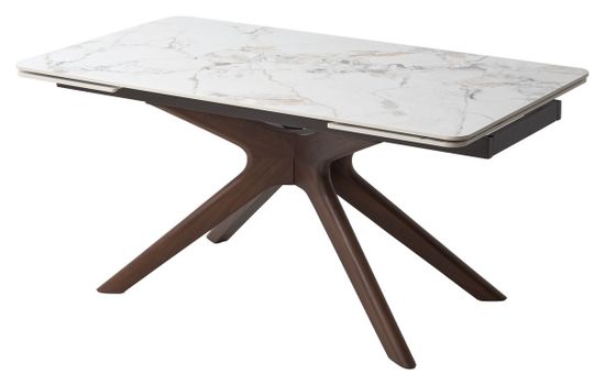 Стол EDER 160 GLOSS COLD JADE SOLID CERAMIC / Орех