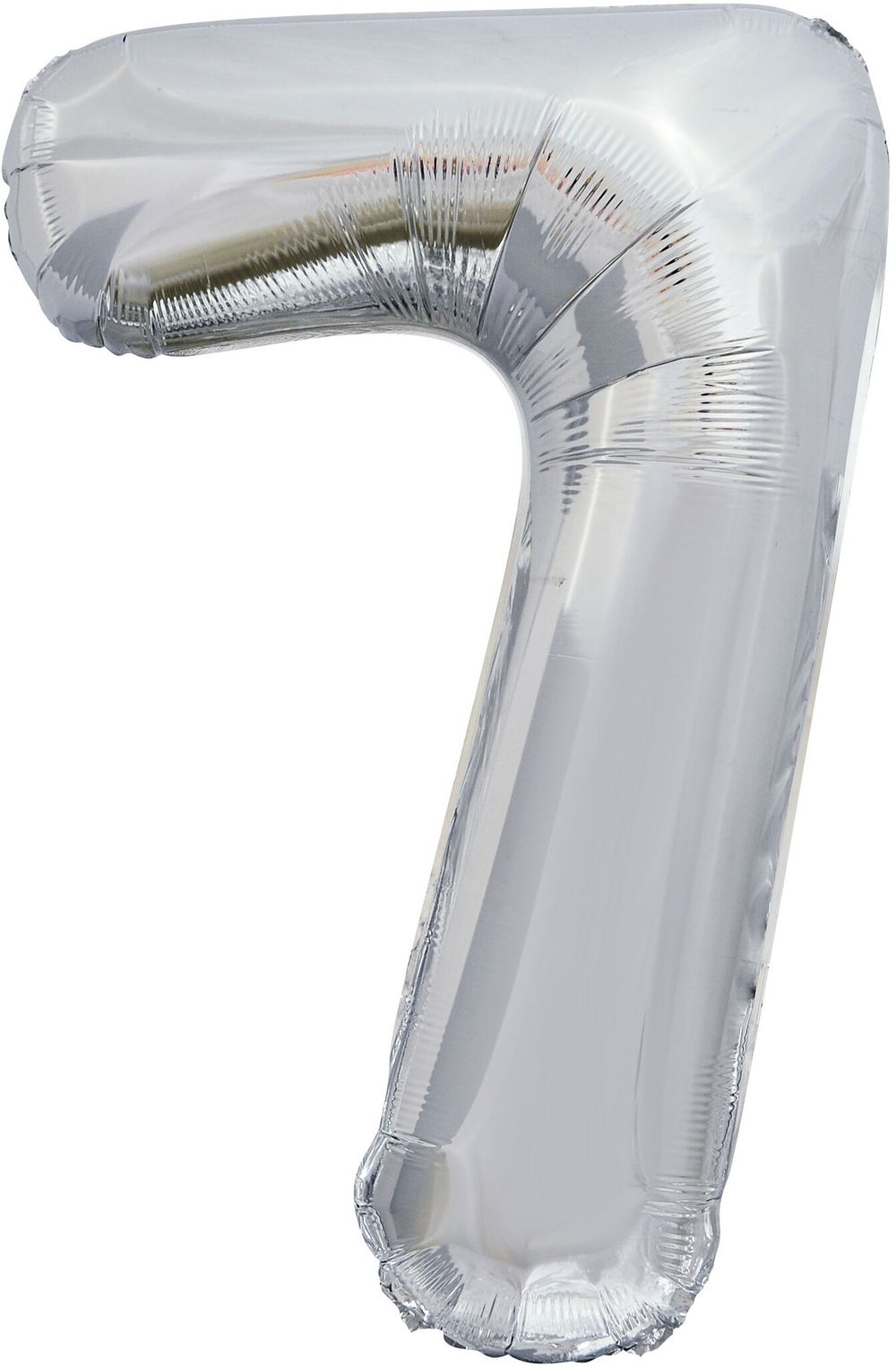 Шар (34"/86 см) Цифра, 7, ЭКО, Серебро, в упаковке 1 шт.