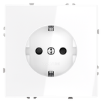 Розетка встраиваемая VOLTUM S70 с заземлением и защитными шторками, 16А, (белый глянцевый)