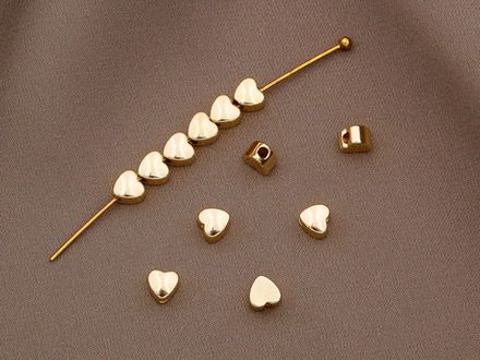 Мини-бусины "Сердце" 5мм (10 штук)