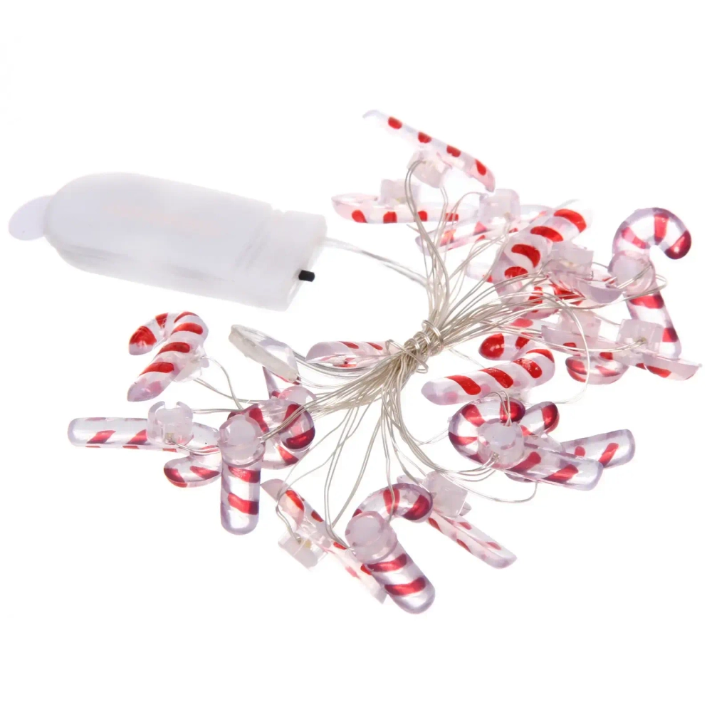 Гирлянда для дома «Карамелька» (3*1,9см) на батарейках 2,0 м 20 ламп LED, 1 реж., IP-20, Теплый белый (батарейки CR2032)