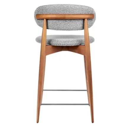 Стул полубарный Bradex Home Lucas светло-серый букле, ножки цвета орех