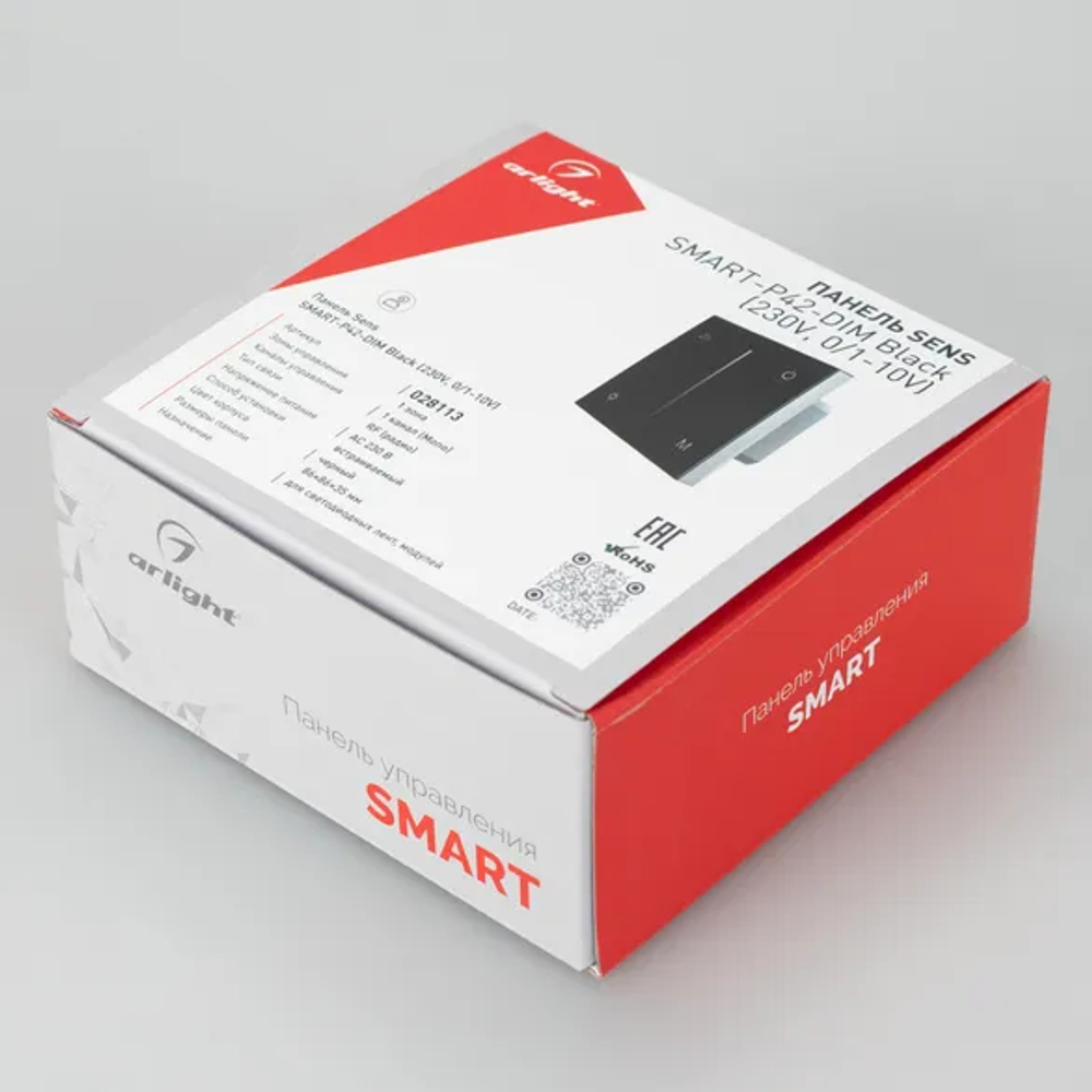 Панель SMART-P35-DIM-IN Black (230V, 0-10V, Sens, 2.4G) (Arlight, IP20 Пластик, 5 лет) 028113