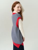 Жилетка для девочки в школу 953 индиго-коралл