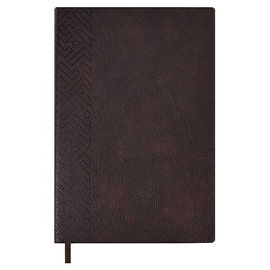 Ежедневник недатированный ESCALADA, ИЦХАК АДИЗЕС, А5, 160 л., ШЕВРЕТ ЭКСТРА КОРИЧНЕВЫЙ (кожзам: 146х211 мм, мягкий переплёт, материал 63997/ 15