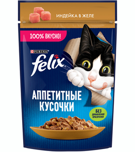 Феликс Аппетитные кусочки Индейка в Желе 75гр.