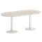 Home Office Стол овальный VR.SP-5-180.1 Денвер Светлый/Металл Белый 1800*900*753