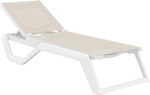 Шезлонг-лежак пластиковый Siesta Contract Rio Pro, белый, бежевый
