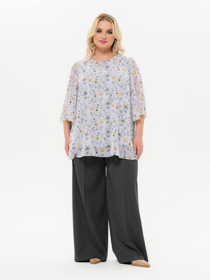 Туника свободная из шифона Нежная лаванда