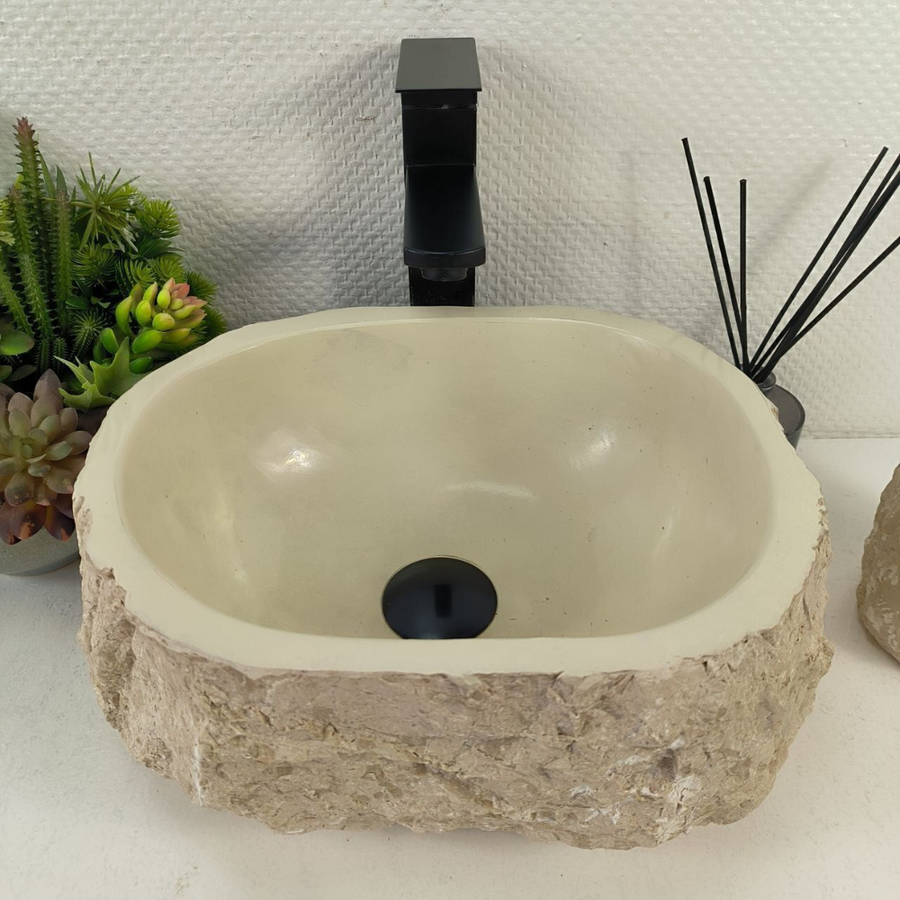 Каменная раковина из мрамора Erozy Cream EM-05571 (35*28*17) 0868 из натурального камня