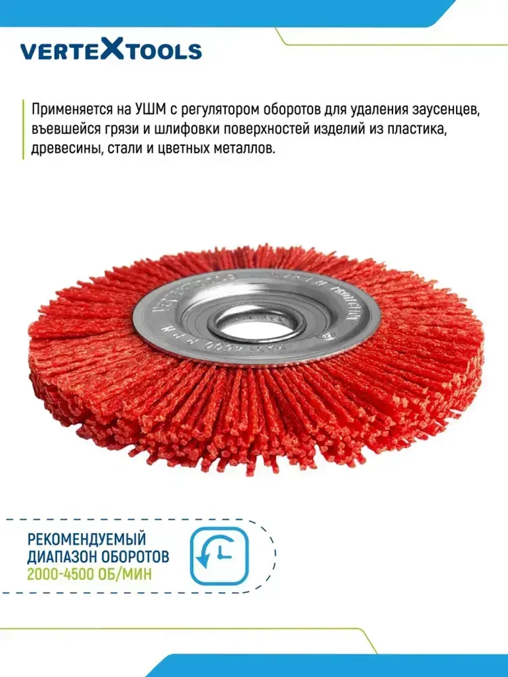 Щетка нейлоновая дисковая для УШМ 125мм