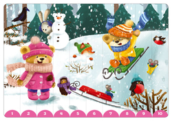 Собери картинки по цифрам и цветам