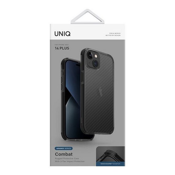 Чехол Uniq Combat для iPhone 14 Plus (IP6.7M(2022)-COMASMK) Aramid effect Smoke