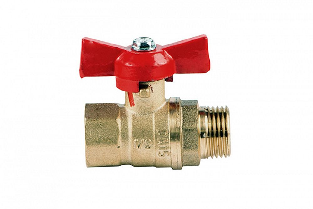 Кран шаровый латунный ДУ15 (1/2) бабочка КНР (11Б27п1) в/н 62866