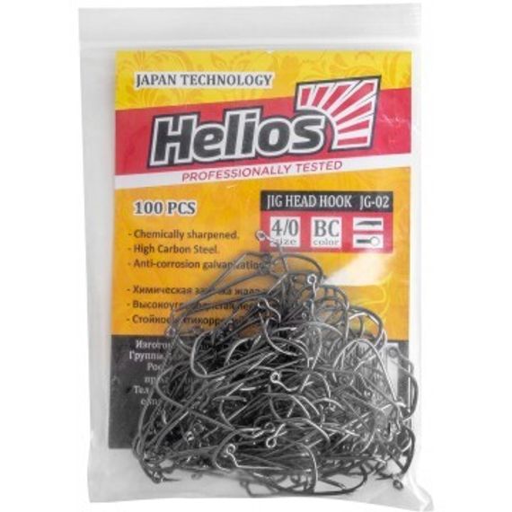 Крючок джиговый JG-02 №4/0 цвет BC (100шт) Helios (HS-JG-02-4/0)