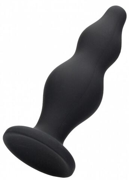 Черная анальная пробка Bubble Butt Plug - 11,6 см.