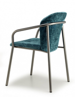 Кресло с обивкой Scab Design Finn, черный матовый никель, морской волны