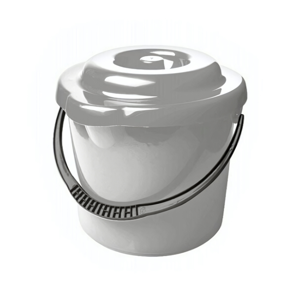 Ведро "Etna" круглое с крышкой с носиком для слива 9л (серый)