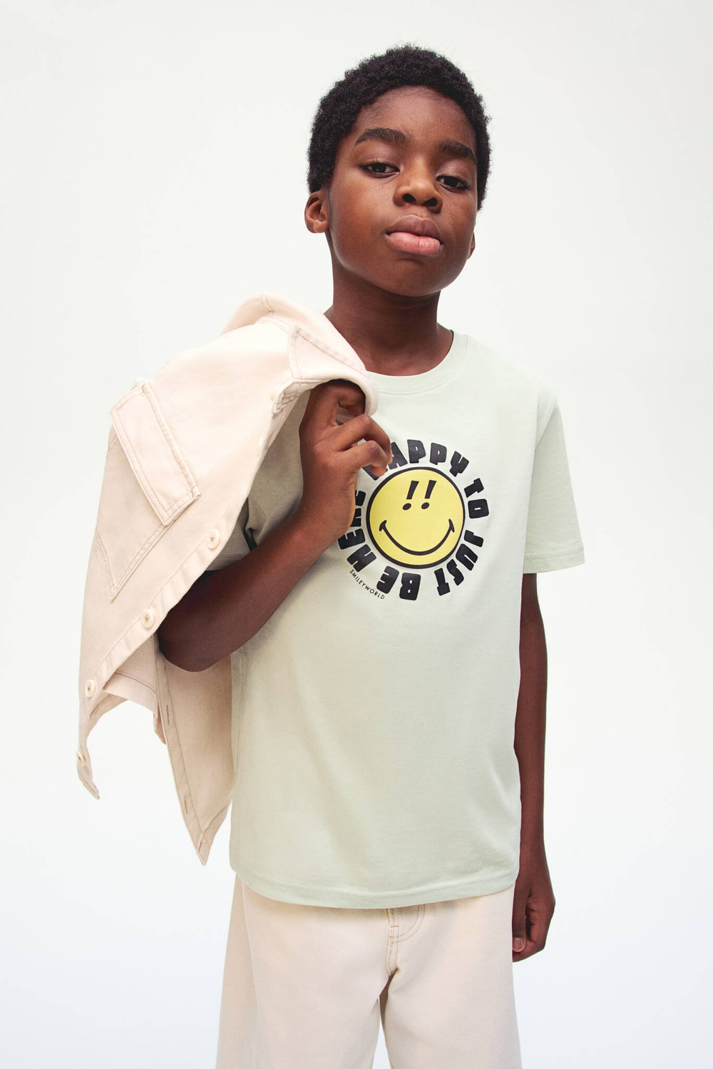 H&M Футболка с принтом, светло-зеленый